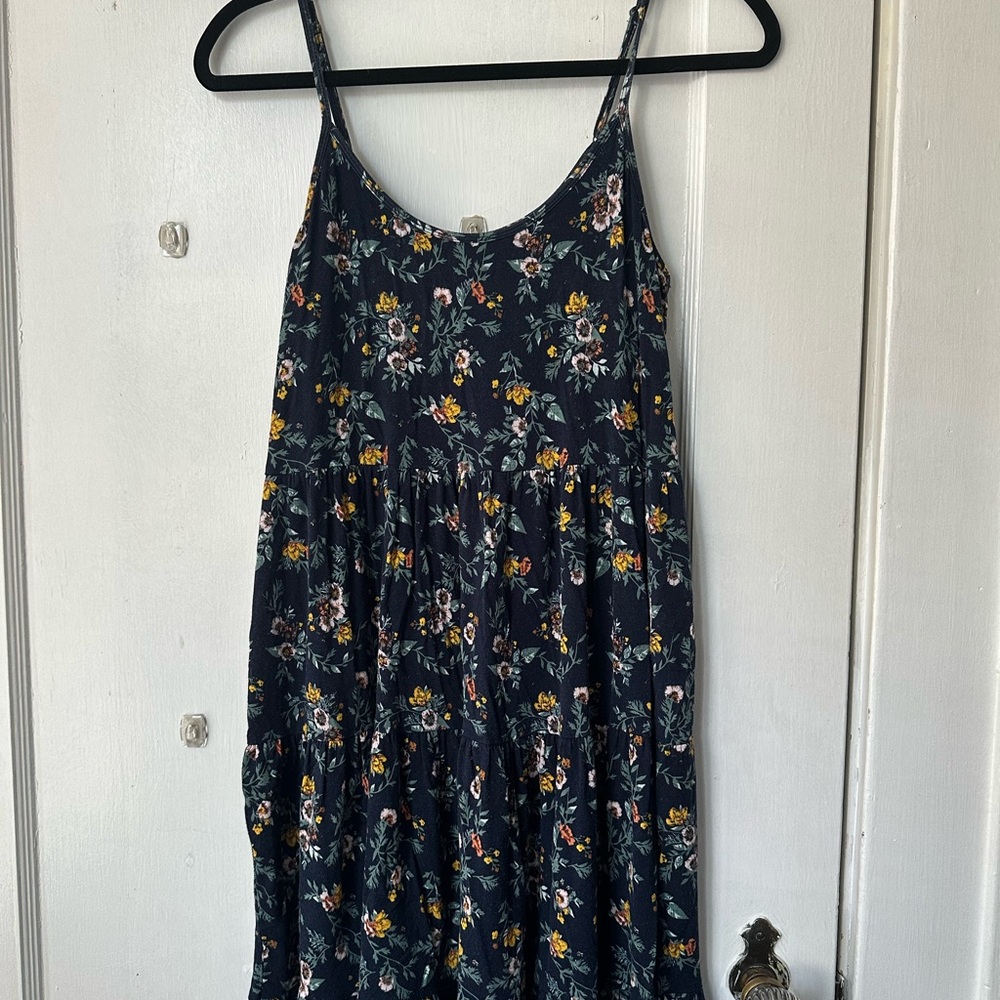 SO Floral Mini Dress - Navy and Yellow